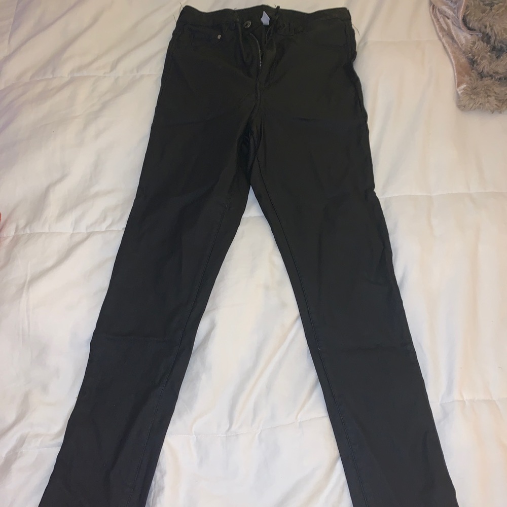 Pleather stretch pants